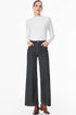 High Waisted Center Seam Wide Leg Cropped Denim Jeans